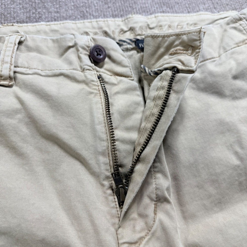 American Eagle Slim Fit Chino Pants Mens 38x36 (measures 38x33) Khaki Stretch - Picture 11 of 14